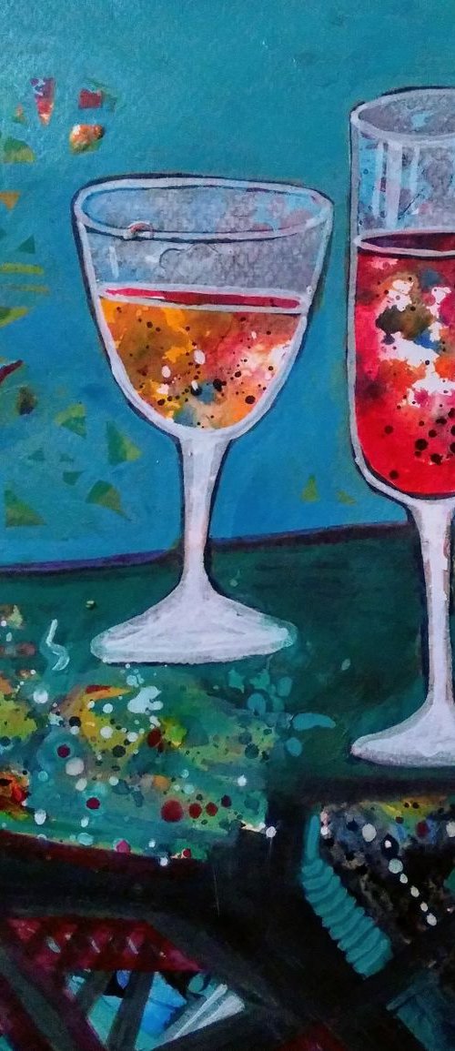 wine still life series 6 by SANJAY PUNEKAR