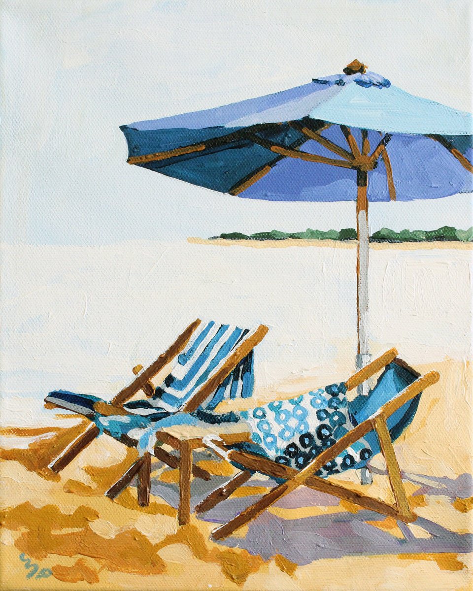 Impressionistic Landscape Acrylic Painting By Melinda Patrick, 8 X 10", Sand And Shade, Original Artwork