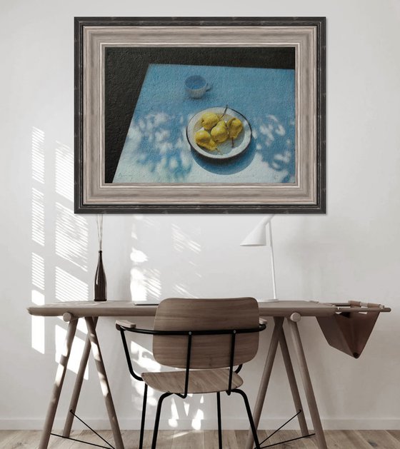 Ripe Pears and an Empty Cup