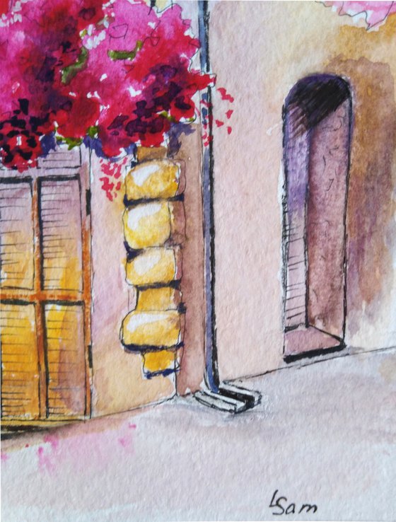 Bougainvillea and lavender