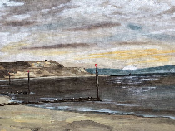 Sunrise over Hengistbury Head on a Panoramic canvas