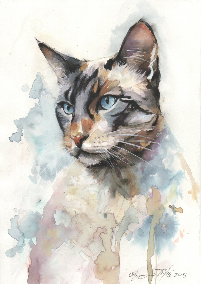 Impressionistic Animal Ink Drawing By Maurizio Puglisi, 8 X 11", Through The Pure Eyes, Original Artwork