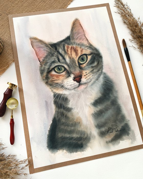 Cat portrait 30x42