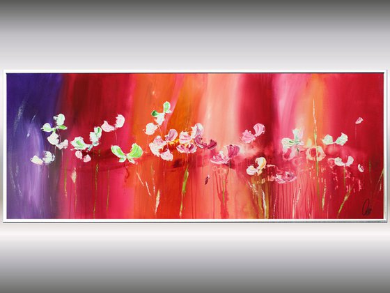Vibrant Floral Melody - A Colorful Symphony of Blooms on Canvas
