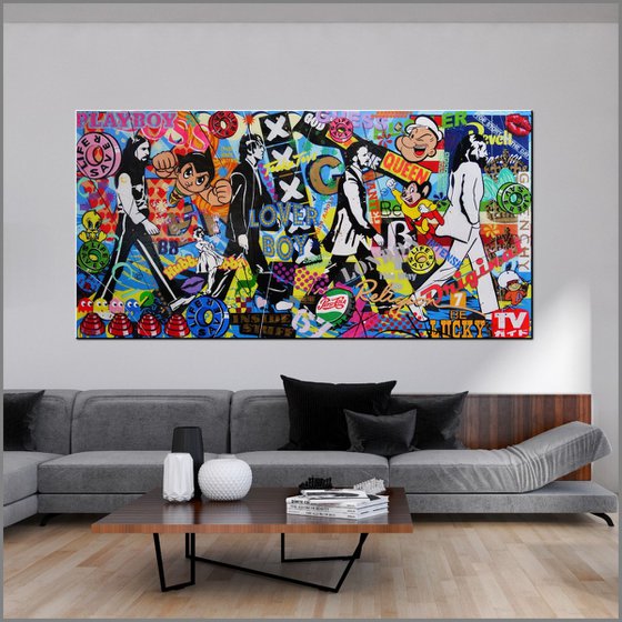 She Loves You Yeah Yeah Yeah 240cm x 120cm The Beatles Textured Urban Pop Art