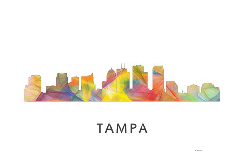 Tampa Florida Skyline WB1 by Marlene Watson