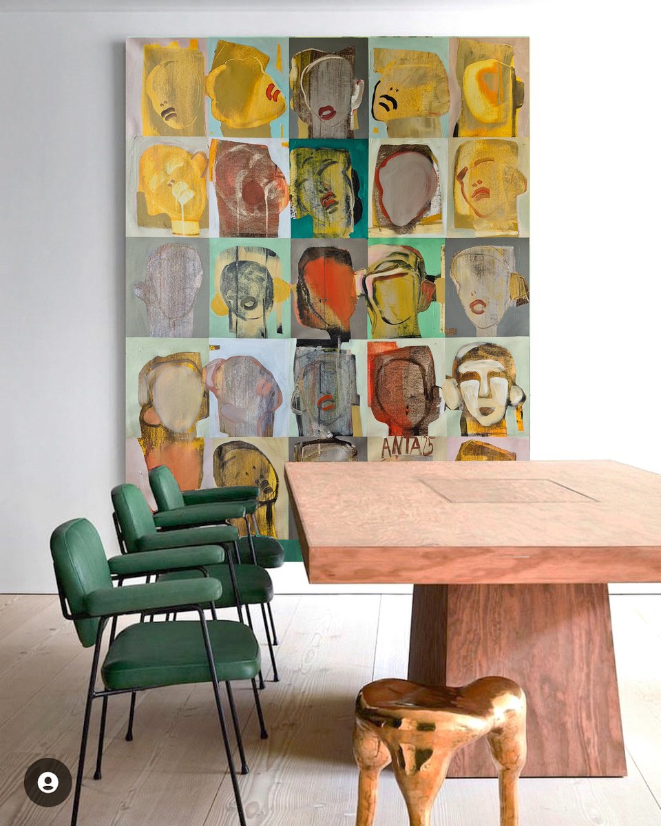 Impressionistic Portrait Acrylic Painting By Kariko Ono, 43 X 55", Heroes 26, Original Artwork