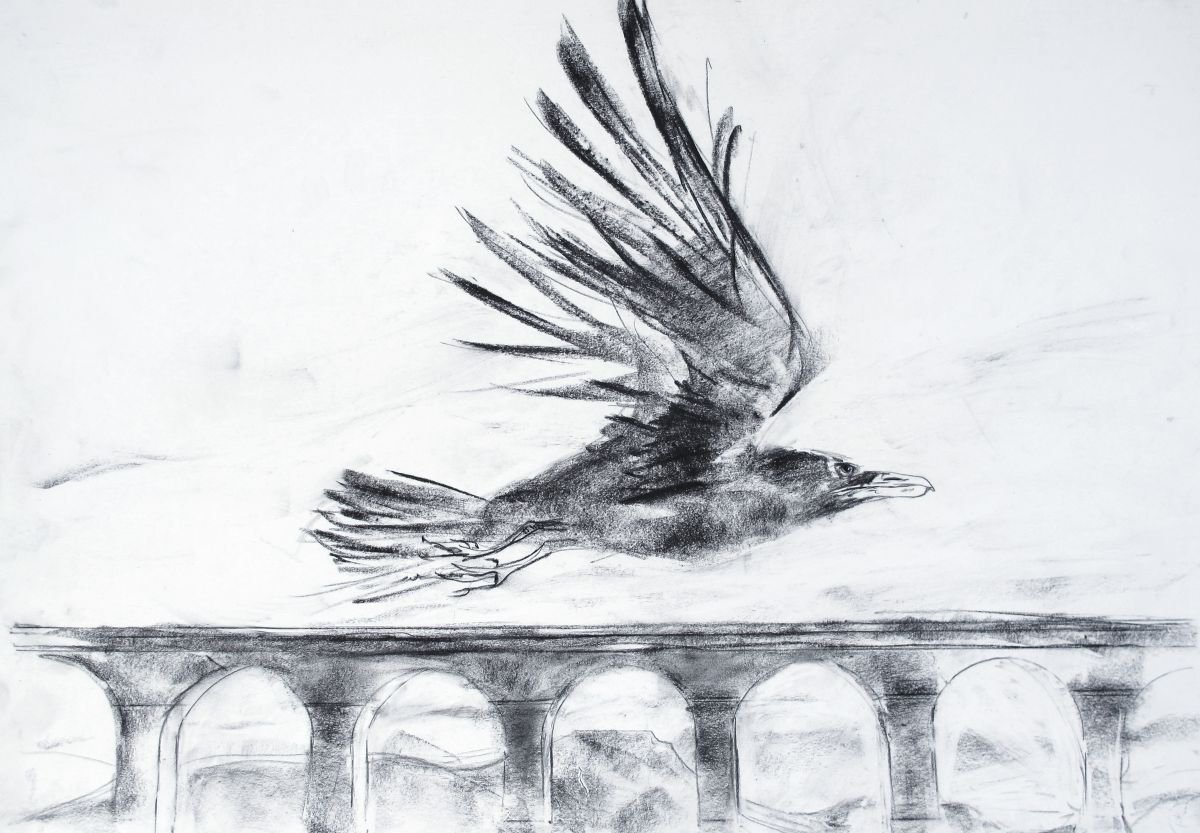 Raven and viaduct prep1 by John Sharp