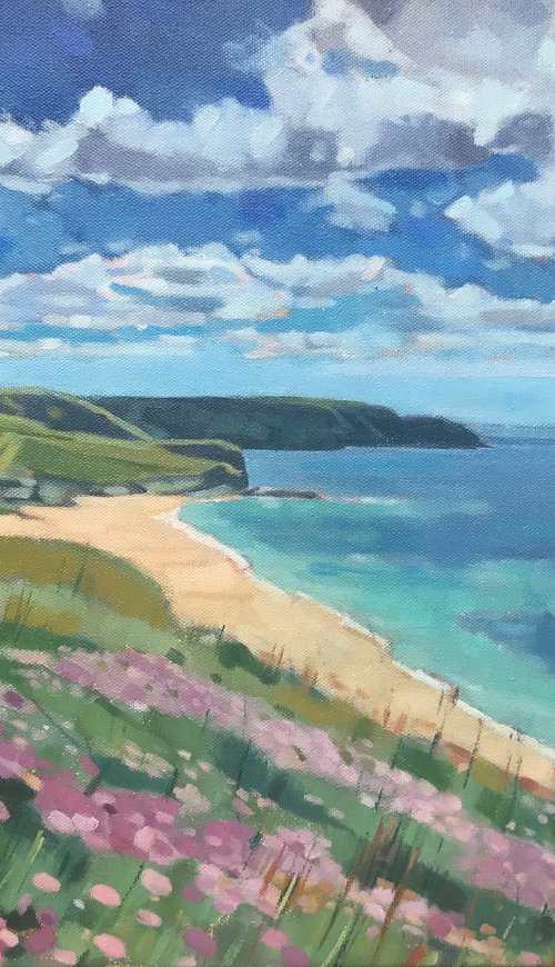 Pink Thrift, Gunwalloe by Emma Dashwood