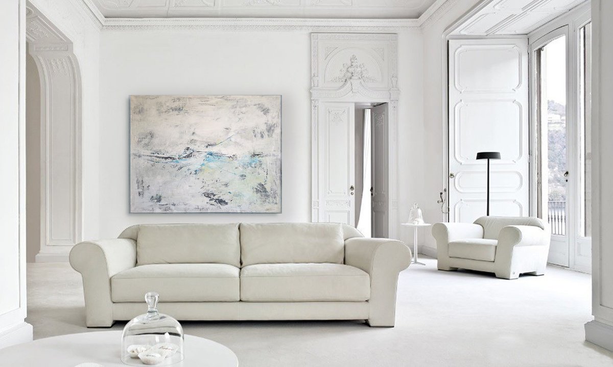 Organic Abstract Acrylic Painting By Doris Duschelbauer, 57 X 45, Flow Of Time, Original Artwork