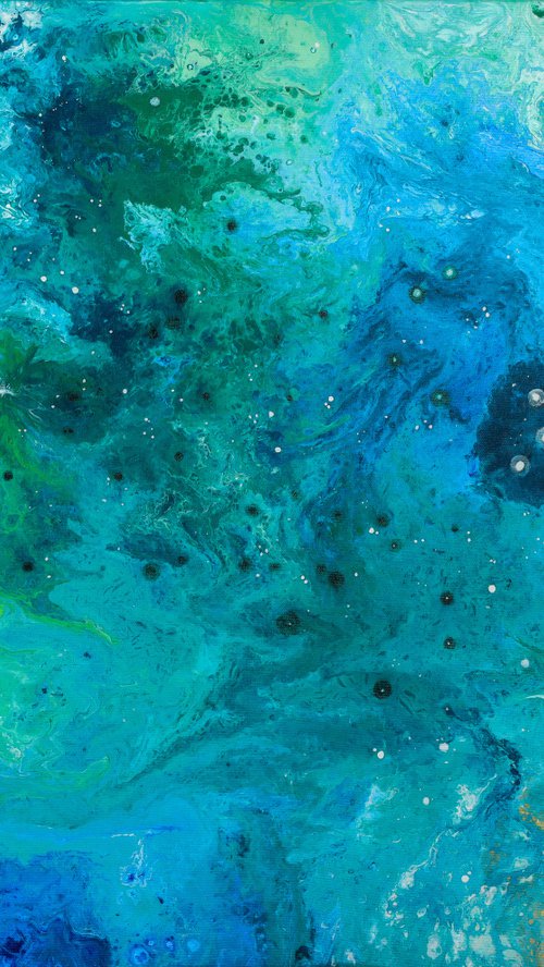 100x74cm. /"Green Symphony"original abstract painting, office art, home decor, gift idea, modern art. by Alexandra Dobreikin