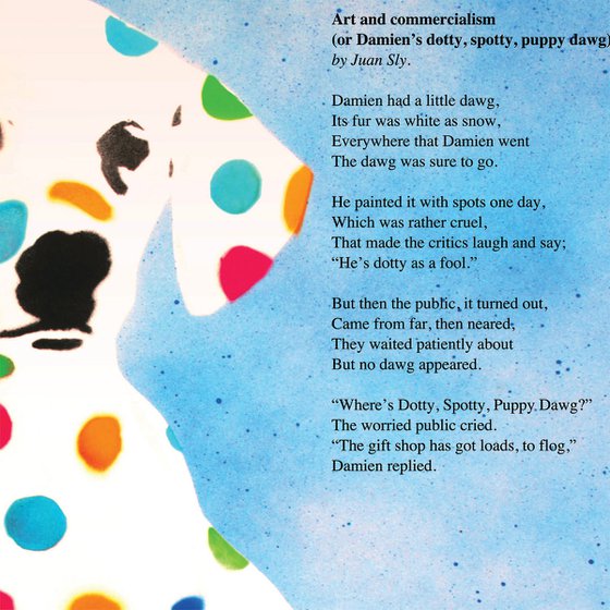 Damien's dotty, spotty, puppy dawg (with FREE poem)  (A1 print).