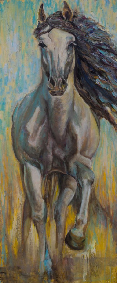 Golden Stallion by Liudmila Pisliakova