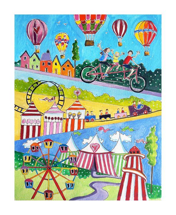 Fairground View with balloons
