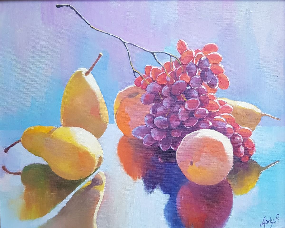 Still life with grapes by Andrii Roshkaniuk