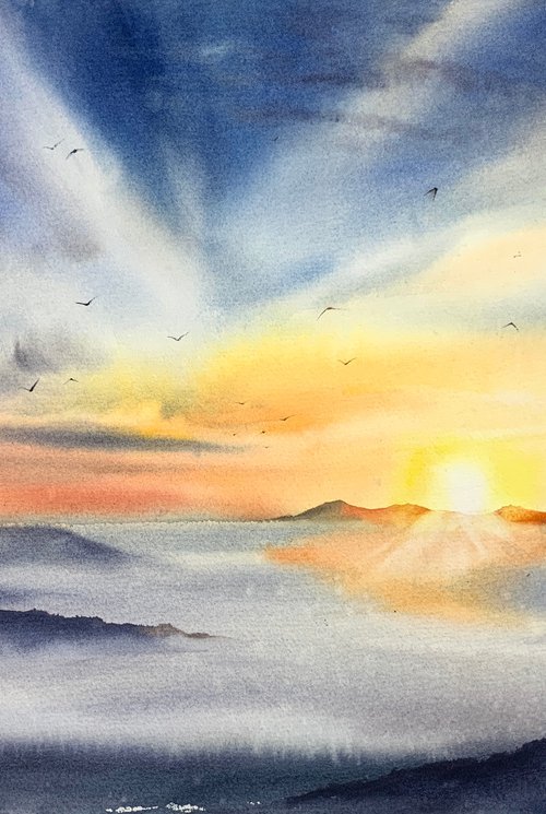 Sunrise in the mountains by Eugenia Gorbacheva