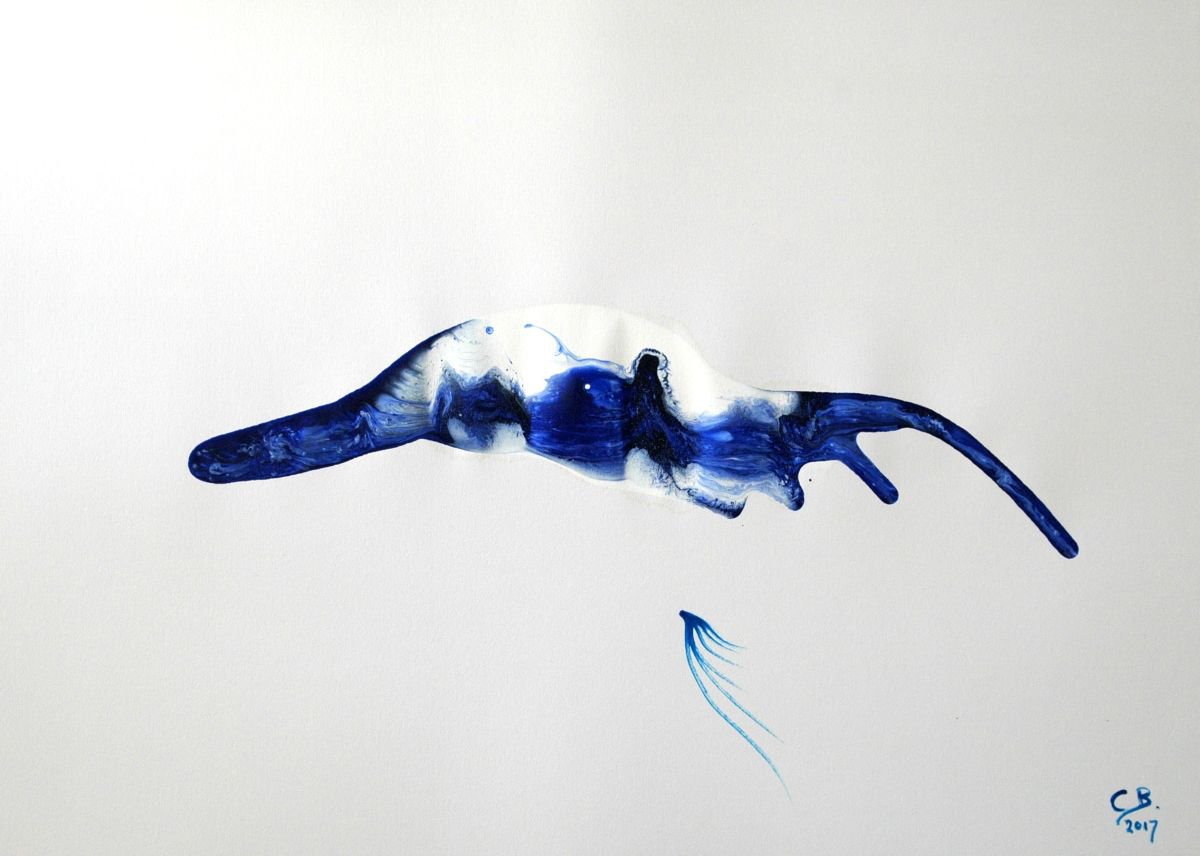 Abstract Acrylic Painting By Cb., 28 X 20, Abstract On Paper. 3, Original Artwork