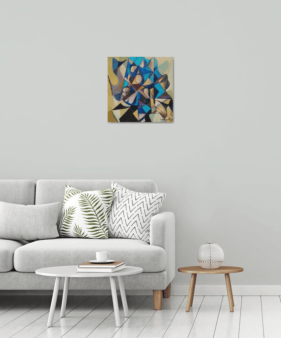 Mirror  (50x50cm,  oil painting, ready to hang)