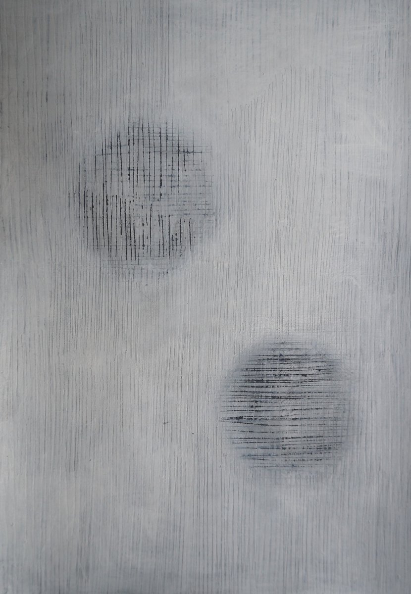 Organic Abstract Acrylic Painting By Anna Jannack, 7 X 10, Sponges Ix, Original Artwork