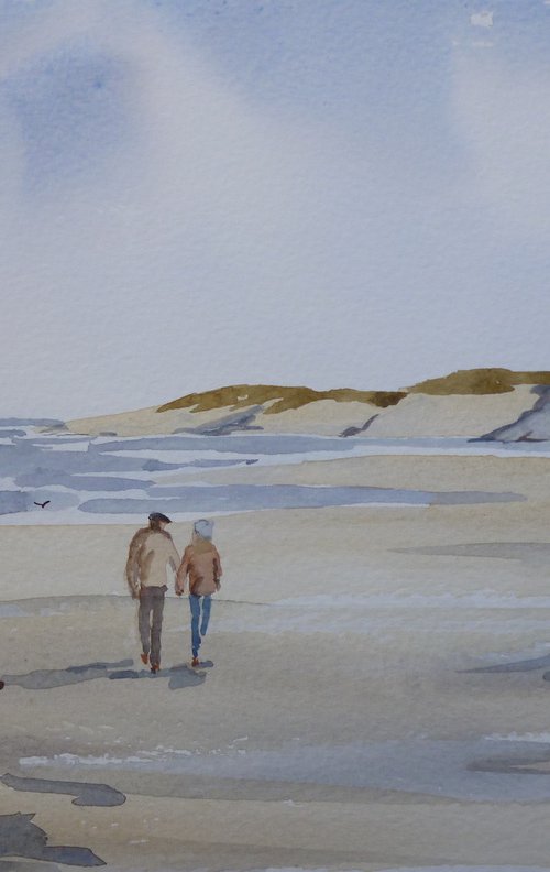 Peter and Abi on Bunbeg Beach by Maire Flanagan