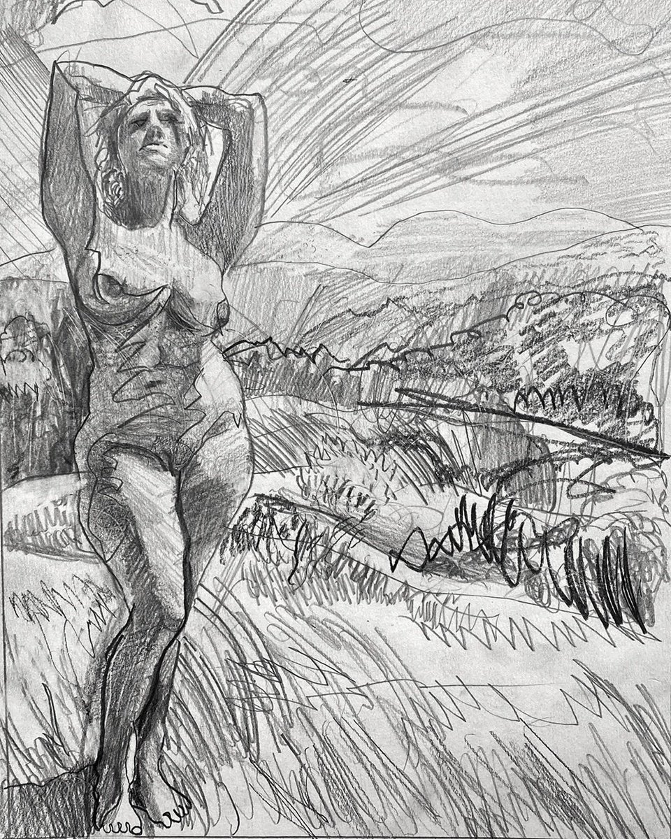 Impressionistic Pencil Drawing , Les Demoiselles By Darren Jekel, 11 X 14, Artwork For Sale On Artfinder