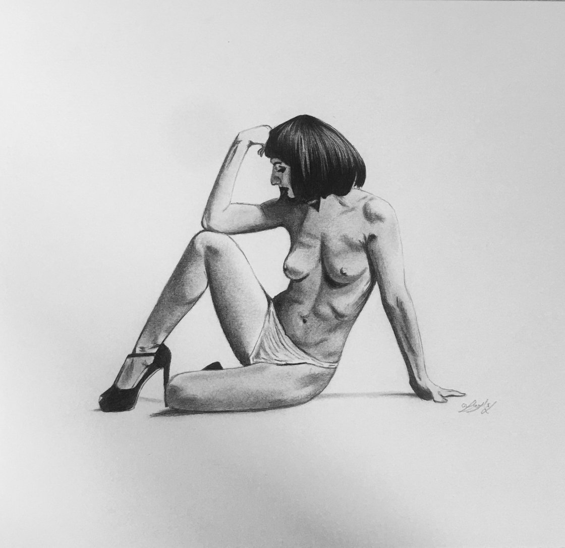 Naked woman 2 Pencil drawing by Amelia Taylor | Artfinder