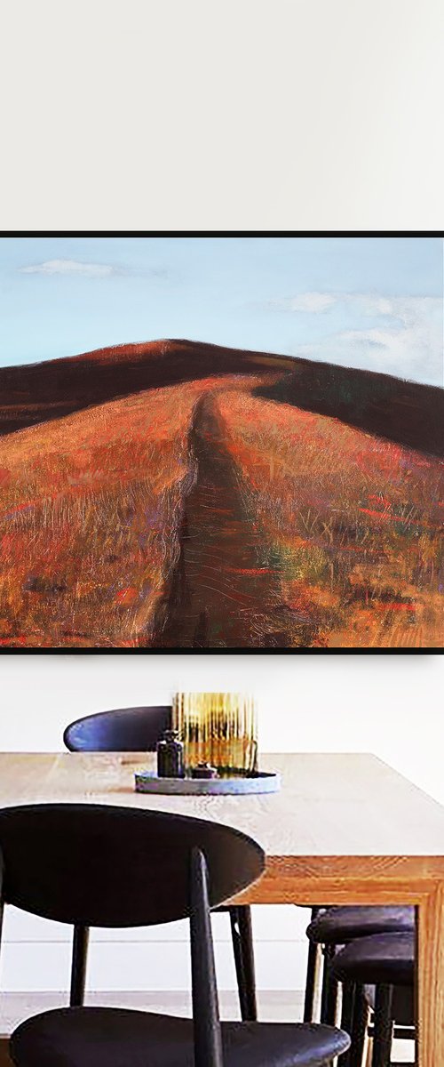 Red Mountain 30x40 in 76x107cm Contemporary Art by Bo Kravchenko by Bo Kravchenko
