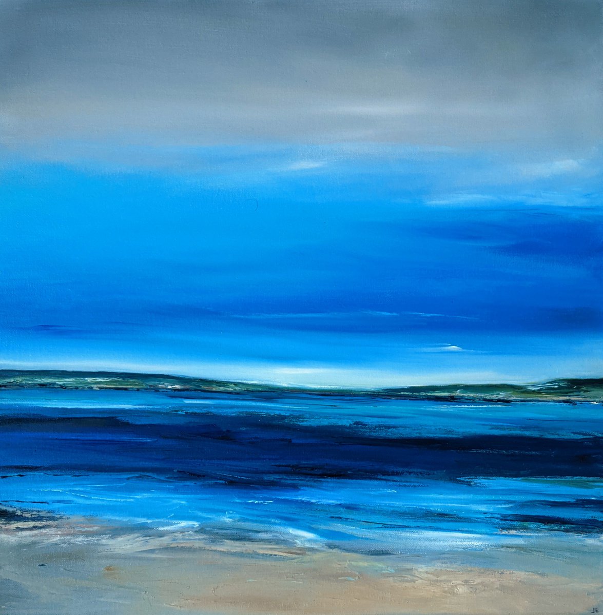 Abstract Blue Seascape by Jo Earl