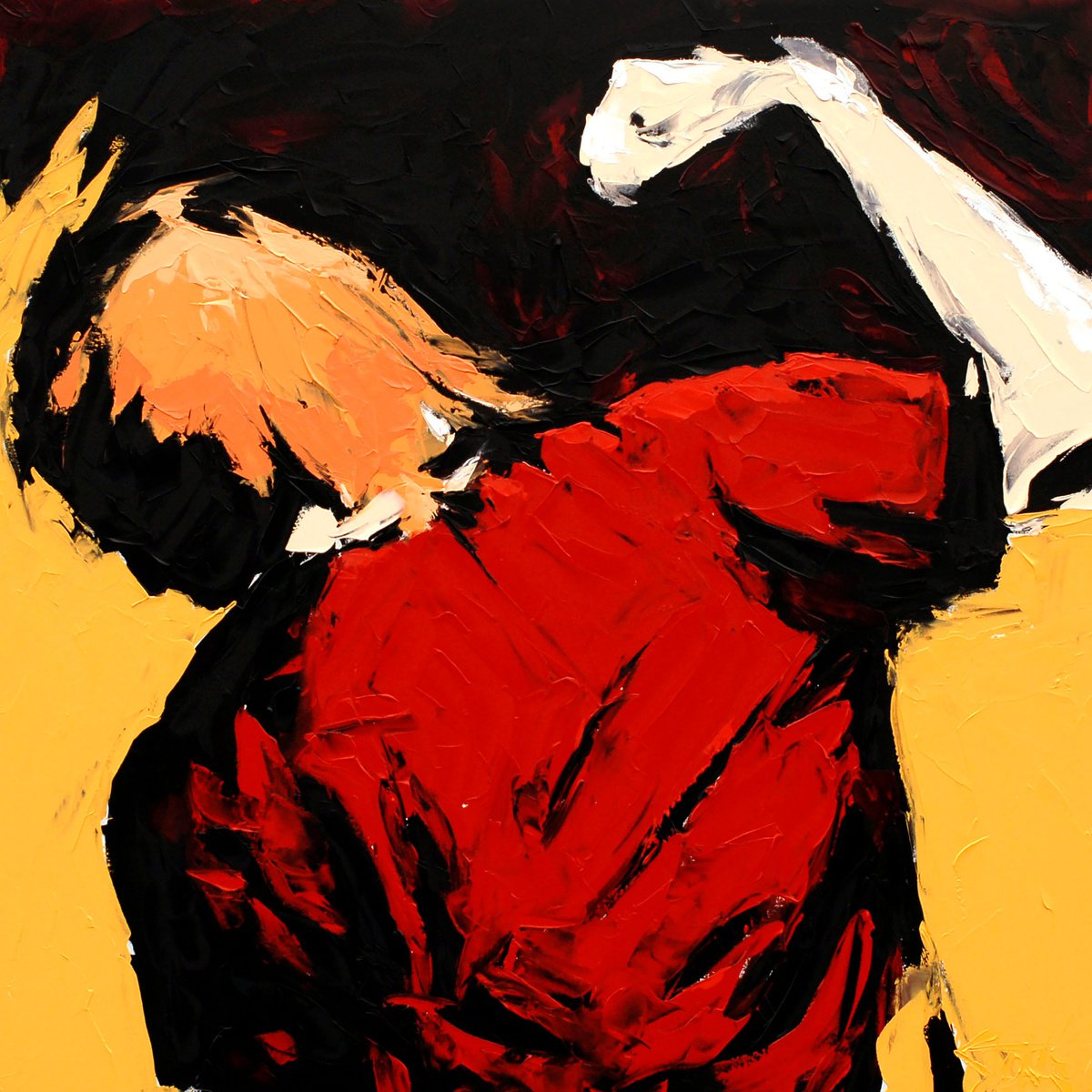 Expressive Oil Painting , Pound For Pound By Bill Stone, 48 X 48, Artwork For Sale On Artfinder