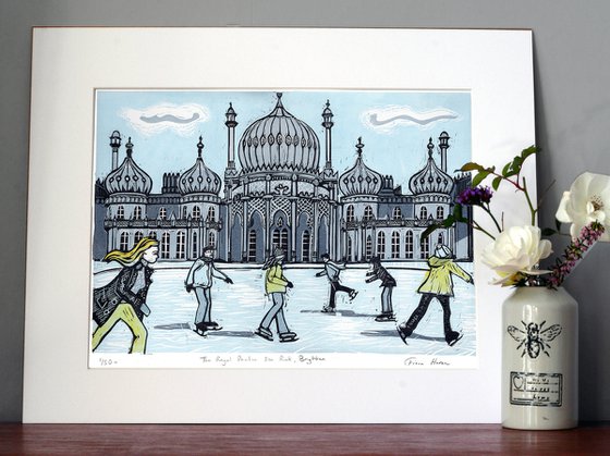 The Royal Pavilion Ice Rink, Brighton. Large Limited Edition linocut No.7