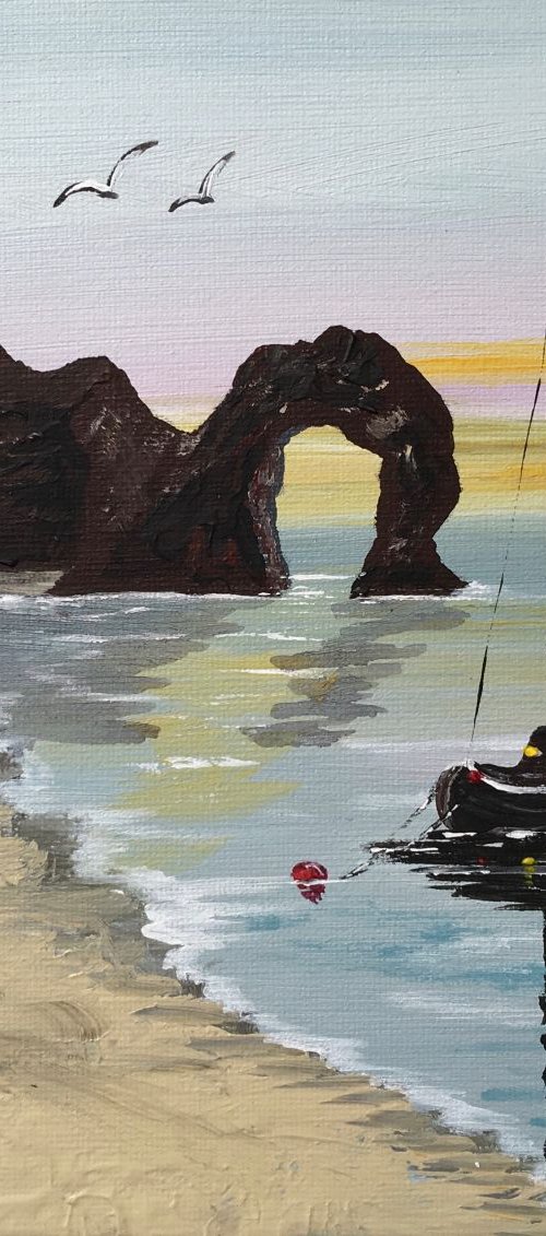 Durdle door on a square canvas by Marja Brown