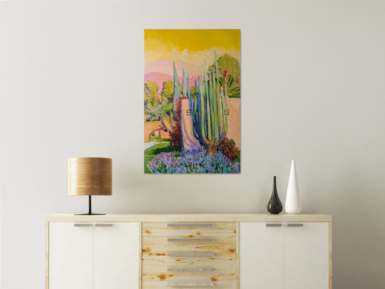 Landscape with Yellow Sky and Cactus