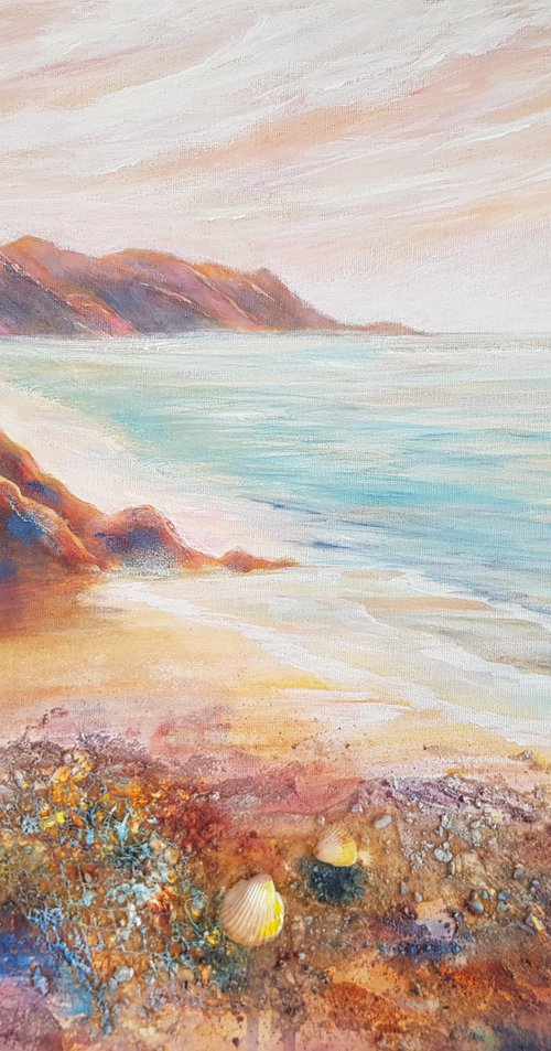 Beach Treasures (textured seascape) by Michele Wallington