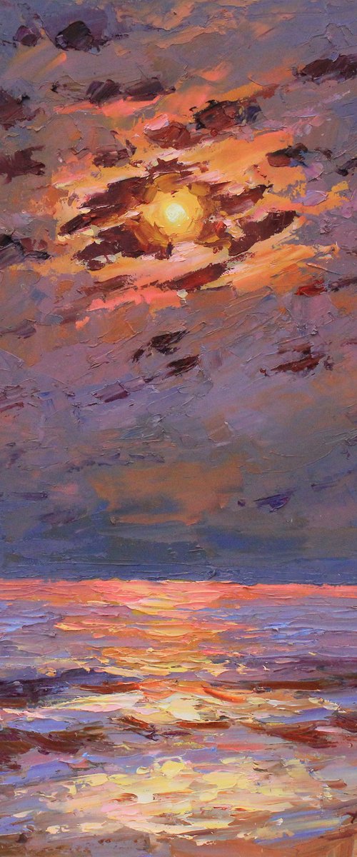 Moon over the sea by Alisa Onipchenko-Cherniakovska