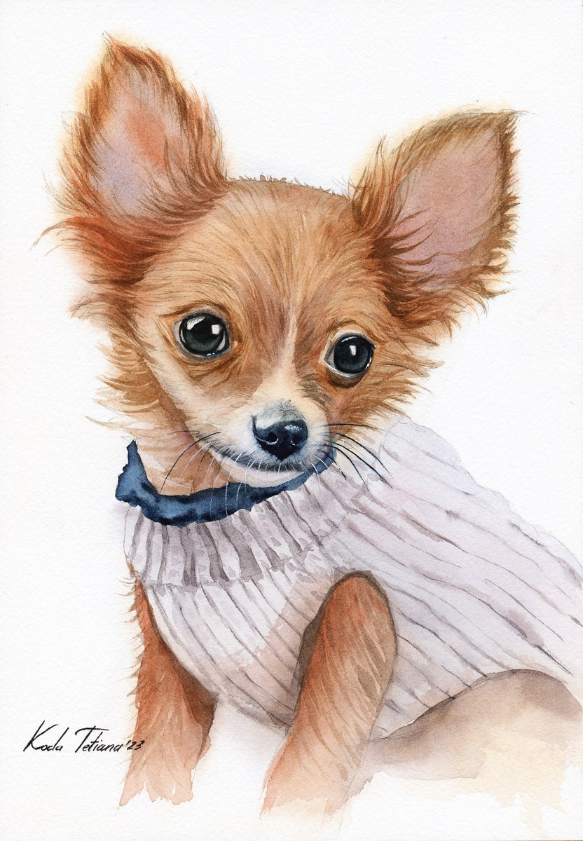 Dog portrait 21x30 cm by Tetiana Koda