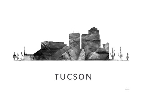Tucson Arizona Skyline WB BW