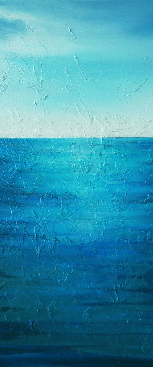 A large abstract ocean painting  "Ocean Breath" by Olesia GR