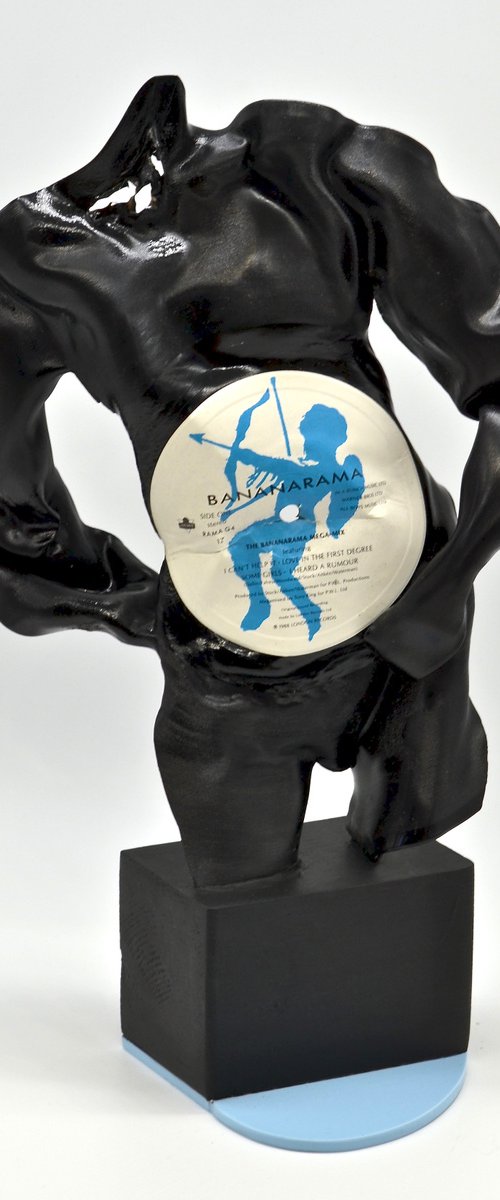 Vinyl Music Record Sculpture - "Half a Heart (male)" by Seona Mason