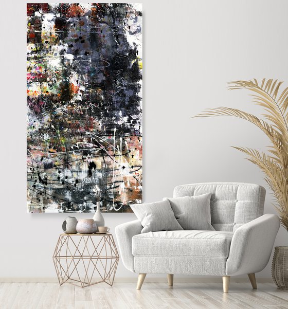 Urban Street 25 - XXL Abstract Painting by Kathy Morton Stanion
