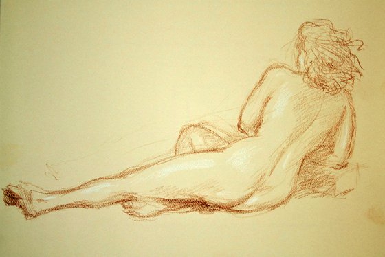 A reclining nude woman