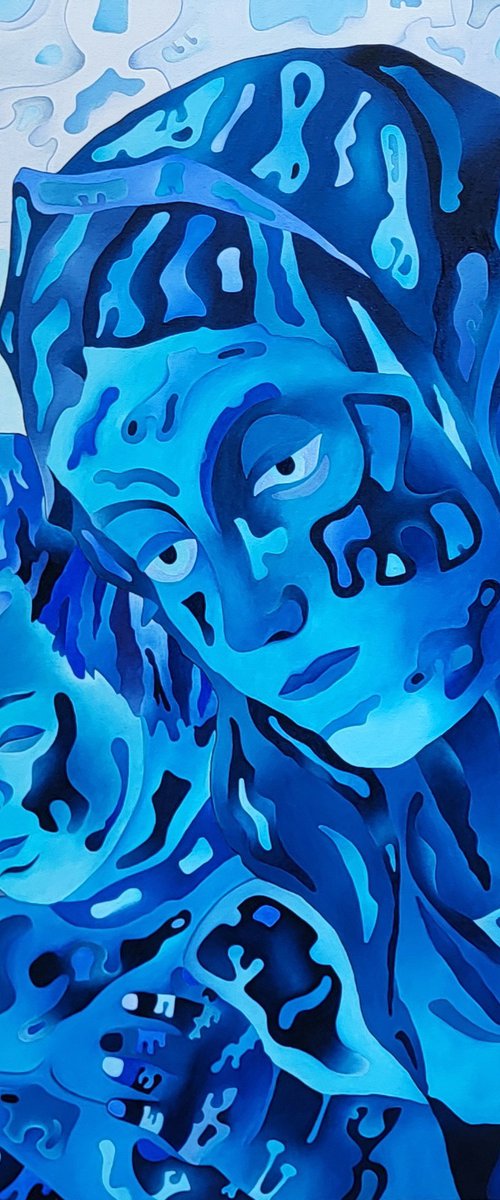 Blue Madonna with Child by Massimo Rubbi