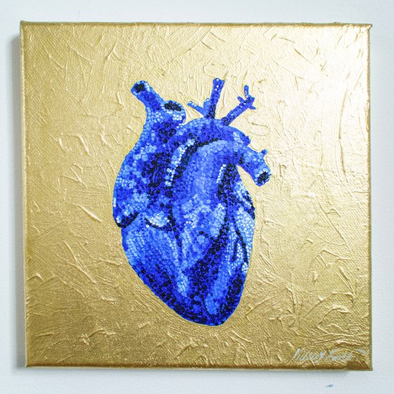 “Hypercholesterolemia” Blue Monochrome Acrylic Painting