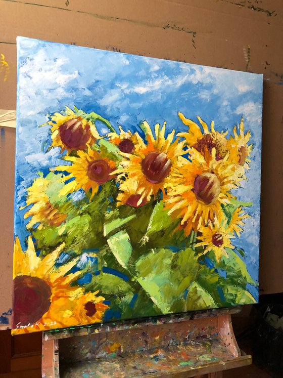Abstract sunflowers 70-70cm