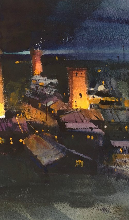 Night Svaneti. Mestia by Andrii Kovalyk
