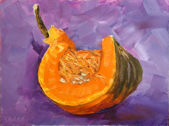 Large piece of pumpkin. still life