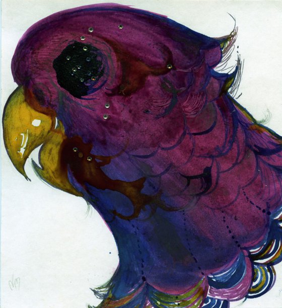 Sparkly ink parrot