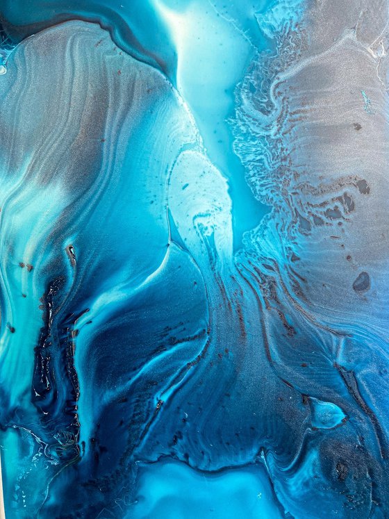 Ocean Fluid Abstract 70x100 cm