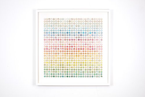 World Map Rainbow Dots by Amelia Coward