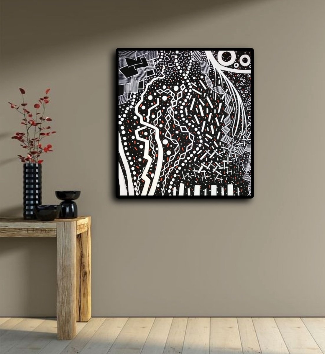 Abstract Acrylic Painting By Riccardo Ticco Capparella, 39 X 42", Superunknown #5, Original Artwork