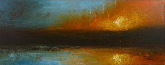 Humble Shore  (Panoramic Seascape, 100x40cm)